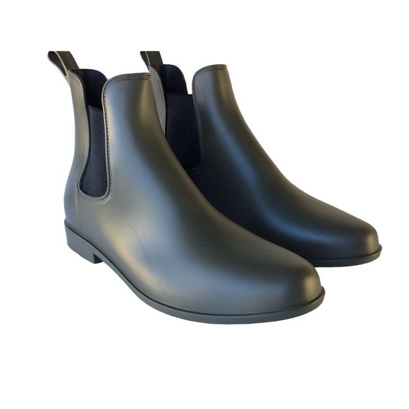 Women  Chelsea Water Rain Boots Ankle Pull On Almond Toe Block Hee… - Picture 8 of 8